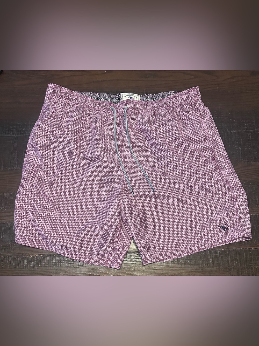 Ted Baker Swimtrunks Shorts Lined Geometric Red Size 7 (3xL) Lobster Logo